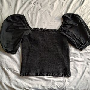 INC Smocked Puff Sleeve Blouse